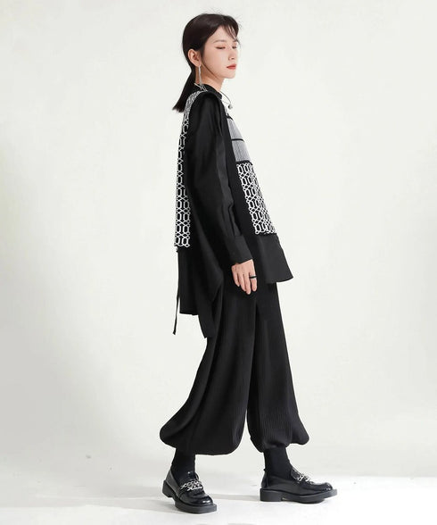 Geometric Jacquard Knit Vest
